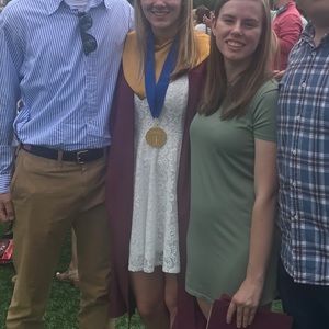 Francesca’s white graduation dress